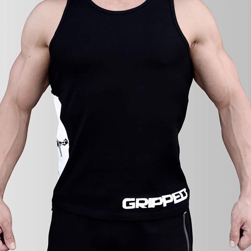 Black Big Logo Athletic Cut Tank